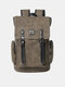 Vintage Multifunction Waterproof Large Capacity Faux Leather Backpack - Gray