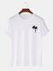 Mens Coconut Tree Print Crew Neck 100% Cotton Short Sleeve T-Shirt - White