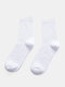 5 Pairs Men Cotton Solid Color Simple Sweat-absorbent Deodorant Warmth Socks - White 1