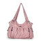 Women Casual Shoulder Bag Solid Multi-pockets Crossbody Bag  - Pink