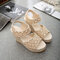 Women Waterproof Platform High-heeled Fish Mouth Sandals - creamy-white