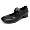 Large Size Buckle Chunky Heel Retro Casual Pumps - Black
