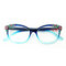 Women Vogue Light Resin Plastic Anti-fatigue Comfortable Computer Cat Eye Reading Glasses - Blue
