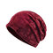Women Windproof Warm Embossed Beanie Hats Outdoor For Both Hats And Scarf Use Multi-functional Hats - Red