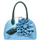 Women Fashion Elegant High Light Patent Leather Waterproof Small Shoulder Bag Handbag - Blue