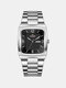 9 Colors Alloy Stainless Steel Men Casual Business Watch Calendar Pointer Quartz Watch - Black Silver