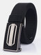 120CM Men Nylon Belt Automatic Buckle Quick Unlock Fashion Belt - Silver Buckle-Black