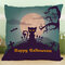 Almohada de lino de algodón de moda de calabaza de tema de Halloween loco Caso regalo de decoración de cojín de sofá - #3