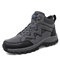Men Outdoor Slip Resistant Large Size Patchwork Casual Hiking Boots - Gray