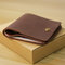 Vintage Genuine Leather Simple Mini Wallet Card Holder - Red Brown
