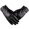 Mens Womens Warm Thick Windproof Texting Screen Pu Leather Cycling Ski Gloves Full Finger Glove - Black