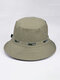 Unisex Polyester Solid Color Outdoor Casual Folding Shade Bucket Hat Travel Sun Hat - Khaki