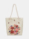 Women Canvas Shopping Bag Floral Pattern Printed Shoulder Bag Handbag Tote - #05