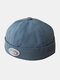 Unisex Cotton Solid Color Fashion Outdoor Brimless Beanie Landlord Cap Skull Cap - Blue