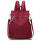 Women Anti theft Colorblock Casual Backpack Multi-function Shoulder Bag - Red