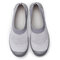 Women Walking Flat Toe Breathable Mesh Slip On Casual Flats Sneakers - Grey