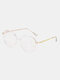 Unisex Oval Full Frame Flat-light Fashion Simple Glasses - #02