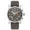 Luxury Genuine Leather Strap Military Mens Watches 3 Small Dials Chronograph Date Waterproof Watches - Grey