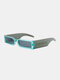 Unisex PC Rectangular Full Frame Wide Legs UV Protection Sunshade Fashion Sunglasses - Green