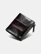 Men Genuine Leather RFID Anti-theft 8 Card Slots Retro Foldable Card Holder Wallet - Black