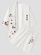 Mens Plum Bossom Character Print Kimono Two Pieces Outfits - White