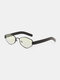 Unisex Metal Polygonal Full Frame Tinted Lenses Anti-UV All-match Sunglasses - Black Frame Green Lenses