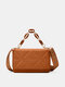 Women Faux Leather Fashion Chain Multifunction Crossbody Bag Brief Shoulder Bag - Brown