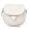 Casual Candy Color PU Leather Crossbody Bag - Beige