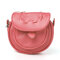 Casual Candy Color PU Leather Crossbody Bag - Watermelon Red