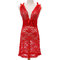 Sexy Lace Pajamas Perspective Mesh Nightdress - Red