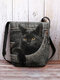Women Cat Pattern Printing Crossbody Bag Shoulder Bag - Black