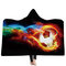 3D Basketball Football Ball Fire Blanket Polyester Flannelette TV Blanket Waerable Hooded Blanket - #8