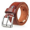 Men's Retro Belt Genuine Leather Casual Frosted Waistband Waist Strap Pin - Brown
