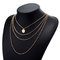 Bohemian Multilayer Gold Necklace Chain Long Tassels Sequin Pendant Clavicle Necklace for Women - Gold