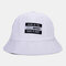 Striped Shade Fisherman Hat Cotton Hip-hop Hat Portable Folding Sun Hat - White
