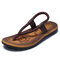 Men Roma Style Color Blocking Light Weight Casual Beach Sandals - Khaki