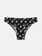 Women Allover Daisy Floral Print Seamless Breathable Low Waisted Panties - Black