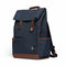 Women Canvas Casual Patchwork Backpack From MI JIA - Dark Blue