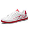 Men Stylish Synthetic Leather Sport Slip Resistant Casual Sneakers - White Red