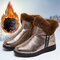 Bling Round Toe Comfort Warm Winter Snow Boots - Gold