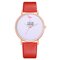 P346 Flamingo Fashion Casual Lady Watch Vintage Ultra-thin Leather Belt Quartz Watch for Women - Red
