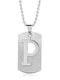Trendy Simple Geometric-shaped Hollow Letter Pendant Round Bead Chain 3 Wearing Methods Stainless Steel Necklace - P