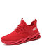 Men Light Weight Cloth Fabric Lace Up Running Walking Sport Shoes - Red