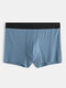 Men Plus Size Plain Boxer Briefs Breathable Viscose Soft Stretch Underwear With Bacteriostatic Pouch - Blue