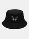 Women & Men Colorful Butterfly Pattern Outdoor Casual Sunshade Bucket Hat - Black1