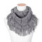 Winter Warm Thick Knitted Collar Scarves With Tassel For Women Outdoor Windproof Scarves - Deep Grey