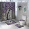 Carved Toilet Seat Shower Curtain Four-Piece Printed Floor Mat Set Anti-Skid Water-Absorbing Bathroom Mat - #2