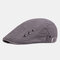Mens Washed Cotton Beret Caps Outdoor Sport Adjustable Visor Forward Hat - Gray