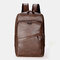 Men Women Large Capacity Multifunction Solid Backpack - Brown