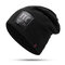 Mens Solid Color Velvet Hat Warm Winter Outdoor Skiing Cycling Travel Beanie - Black